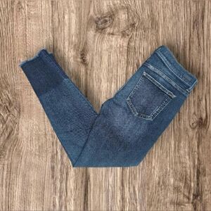 SP Black Label Luxury Dark Denim Distressed Skinny Jeans Raw Hem Stretch Size 29